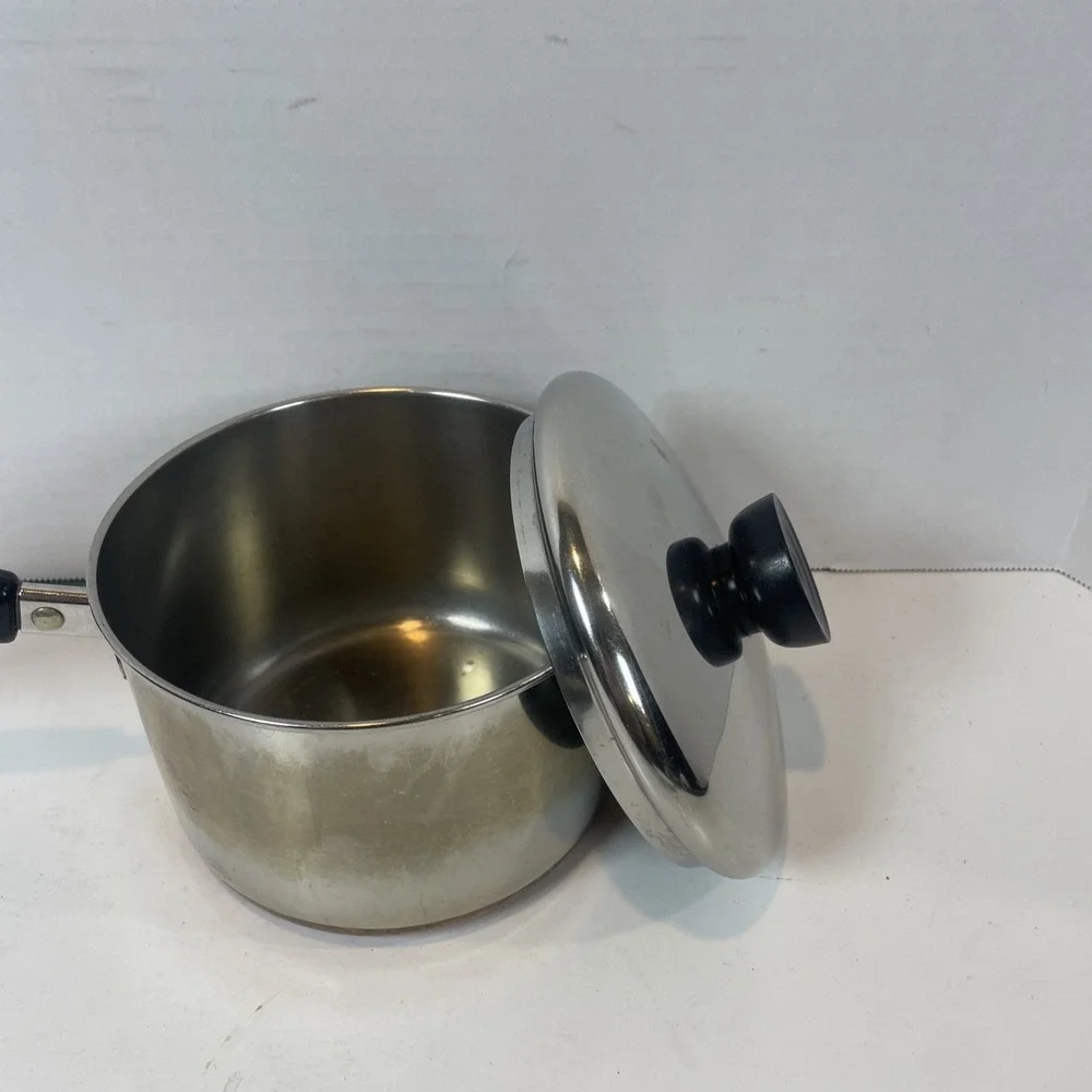 Revere Ware Saucepan 1qt Silver Copper Clad 1801 Vintage Lid Bakelite